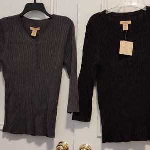 Brand New Women's V Neck Sweater (Gray)